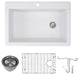 Radius Granite 33-in Drop-In Kitchen Sink Kit in White