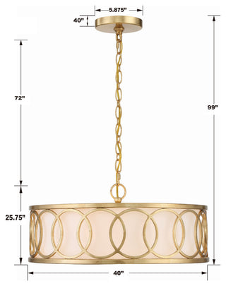 Libby Langdon for Crystorama Graham 6-Light Antique Gold Chandelier