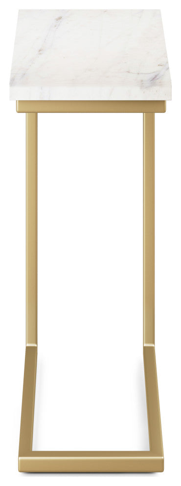 Skyler C Side Table With Marble Top, Marble Top/ Gold