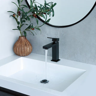 STYLISH Bathroom Faucet Single Handle Matte Black Finish, B-112N AVA