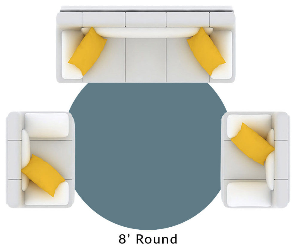 Derry Transitional Diamond White Round Area Rug, 8' Round