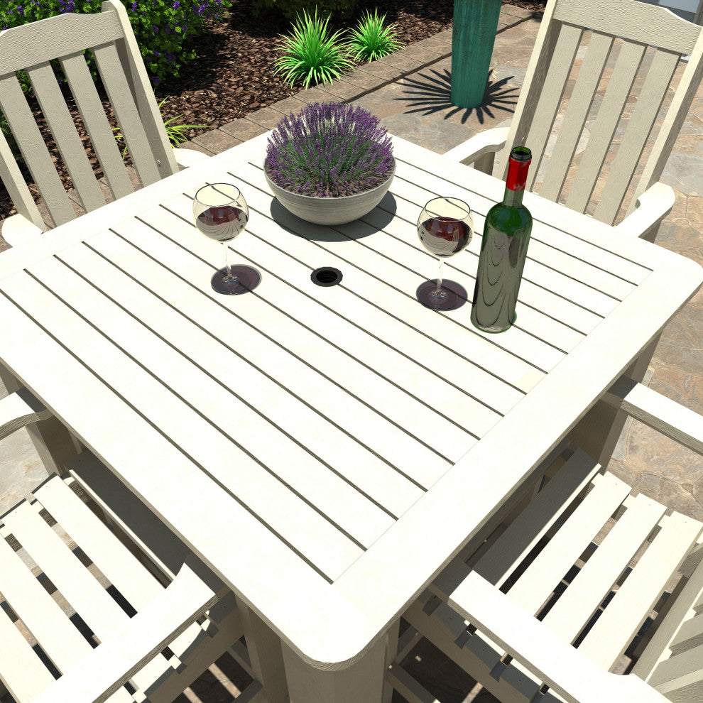 Springville 5-Piece Square Counter Dining Set, Weathered Acorn, Whitewash