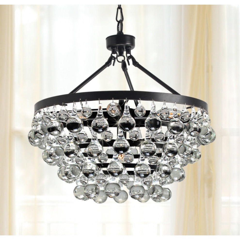 Modern Style Glass Crystal 5-Light Luxury Chandelier Antique Bronze Chandelier