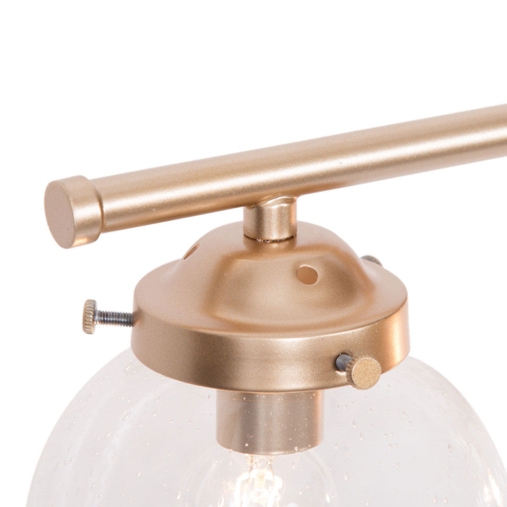 LALUZ 4-Light Matte Gold and Seeded Glass Modern Bathroom Vanity Light