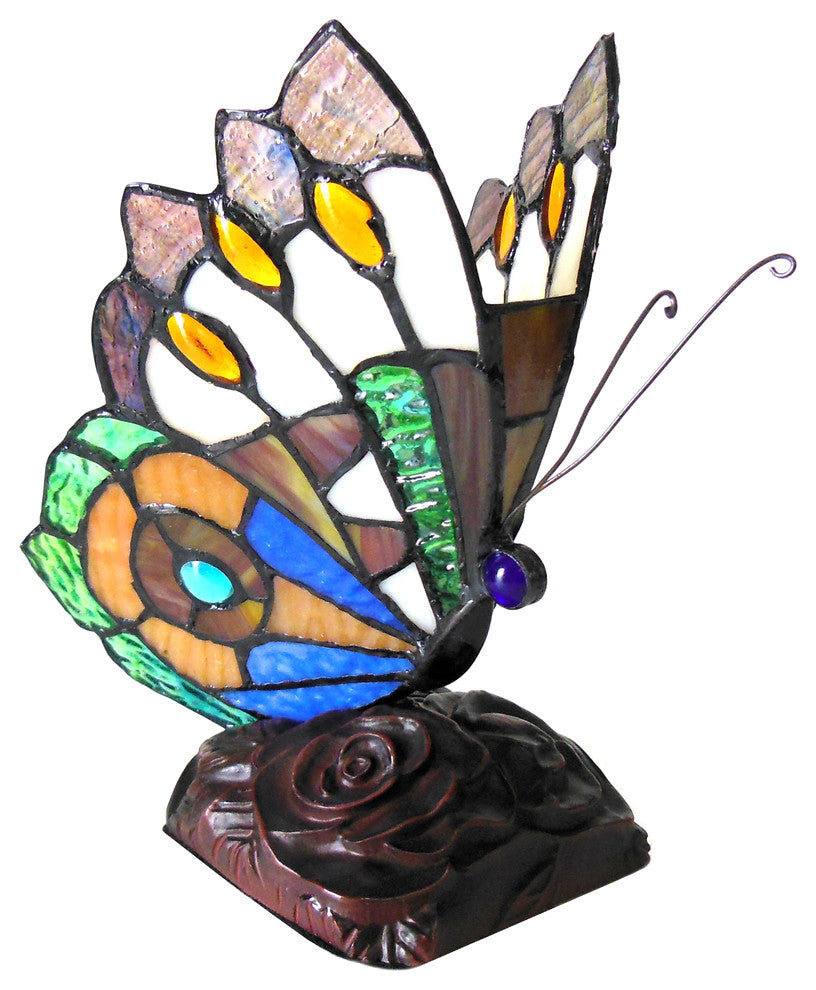 KACY 7 Tiffany-style 1 Light Butterfly Accent Table Lamp 9inches Tall