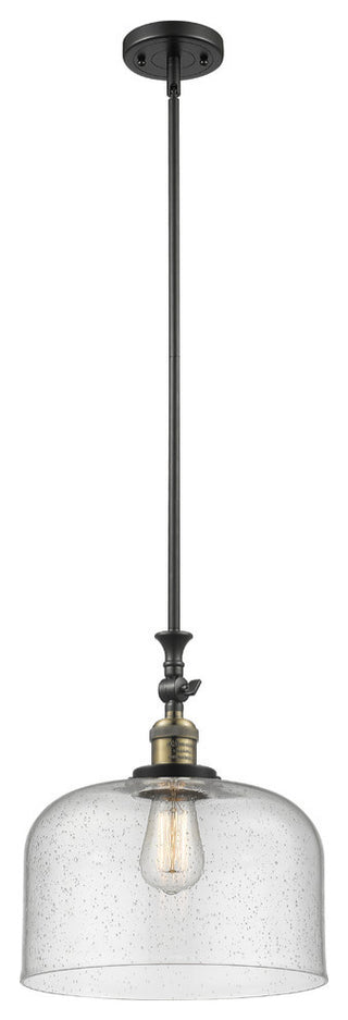 X-Large Bell 1-Light Mini Pendant, Black Antique Brass, Seedy