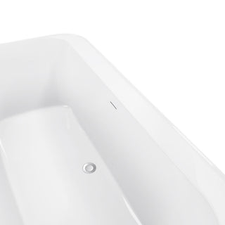 59" Acrylic Roll-Top Flatbottom Non-Whirlpool Bathtub, White