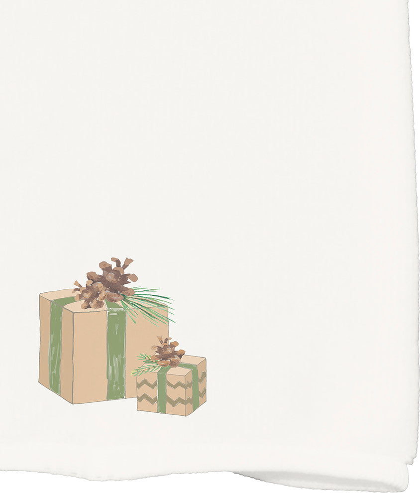 Nature's Gift 18"x30" Off White Holiday Print Kitchen Towel