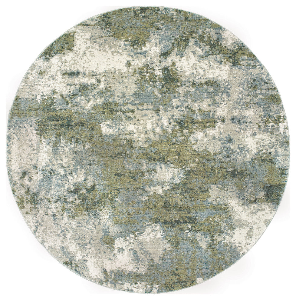 Oriental Weavers Evolution Blue/ Green Abstract Indoor Area Rug 7'10" RND