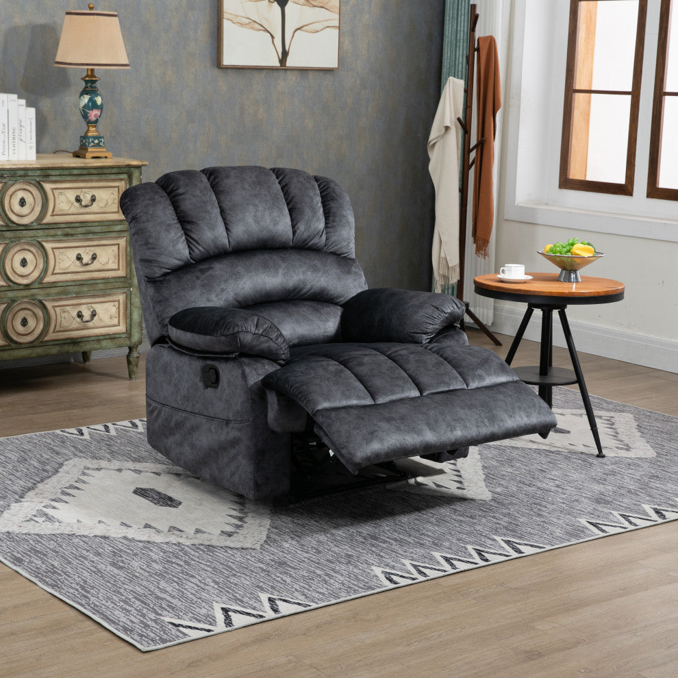 TATEUS Large Oversized Recliner Chair for Living Room, Dark Gray