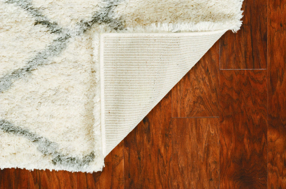 HomeRoots 7' x 9' Polypropylene Ivory or Grey Area Rug