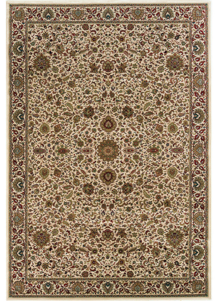 Aiden Traditional Vintage Inspired Ivory/Green Rug, 8' Square