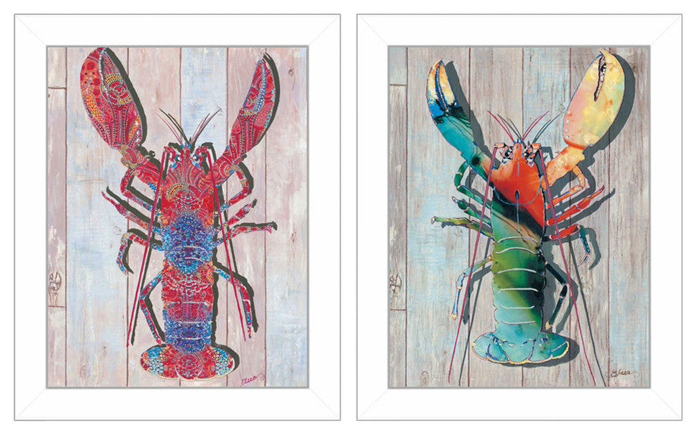 "Lobster" Collection By Sear, Printed Wall Art, Ready To Hang, White Frame