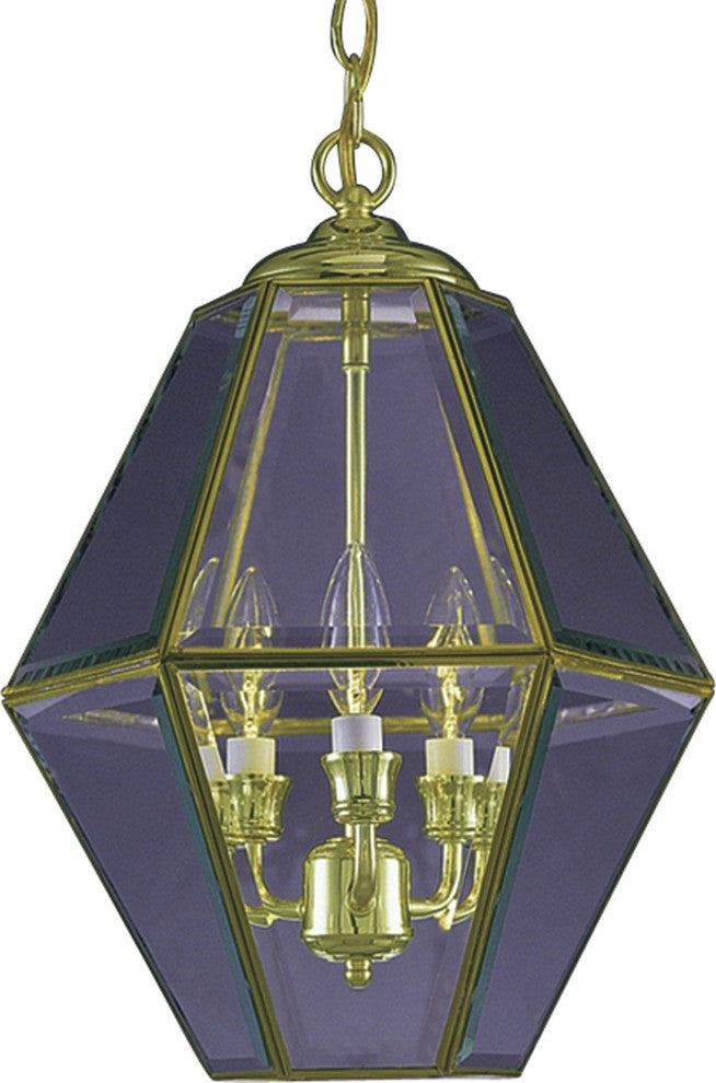 3-Light Polished Brass Interior Pendant