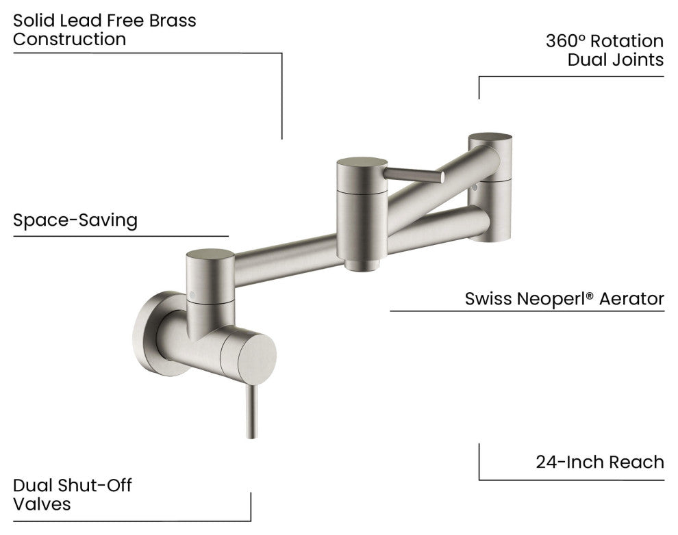 Circular Pot Filler, Brushed Nickel