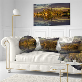 San Francisco At Sunset Panorama Cityscape Throw Pillow, 12"x20"