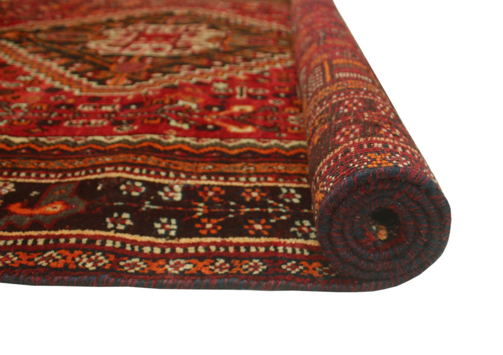 Fine Vintage Distressed Negeen Rust Rug