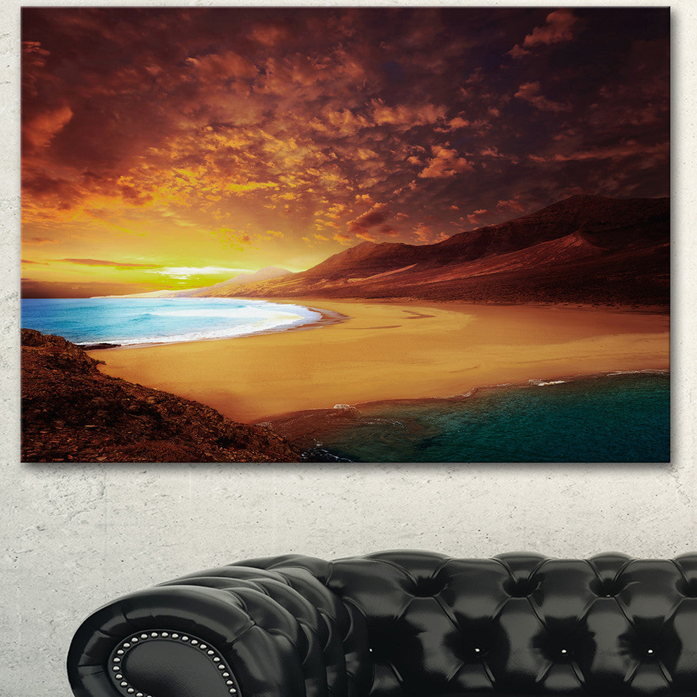 Cofete Beach Fuerteventura, Landscape Canvas Art Print, 60"x28"