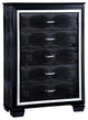 Wood Chest with 5 Drawers, Black
