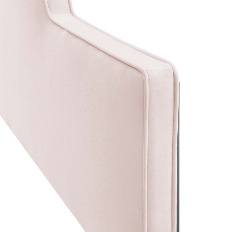 Headboard, Twin Size, Velvet, Pink, Modern Contemporary, Bedroom Master Suite