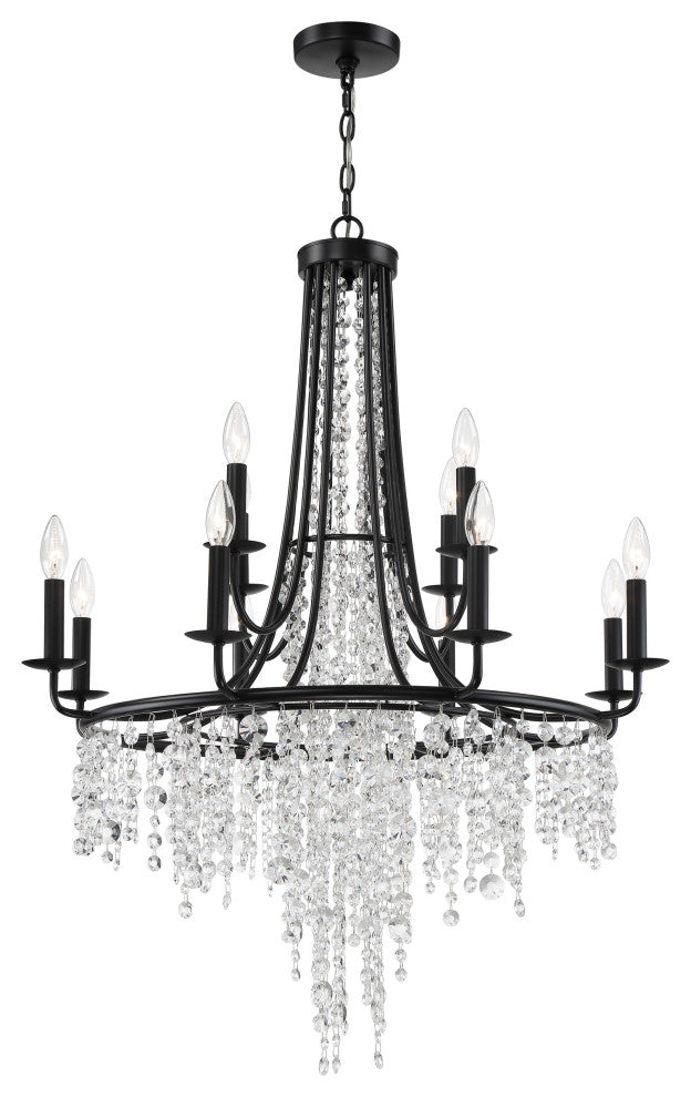 Gabrielle 12-Light Matte Black Chandelier