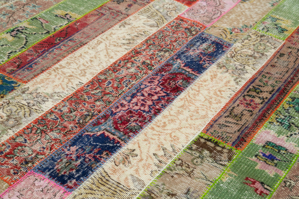 Rug N Carpet - Handwoven Oriental 6' 7" x 10' 0" Vintage Patchwork Area Rug