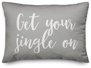 Get Your Jingle On, Gray 14x20 Lumbar Pillow