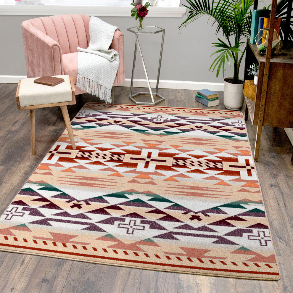 Rustic Cross Oka, Beige, 8'x11'