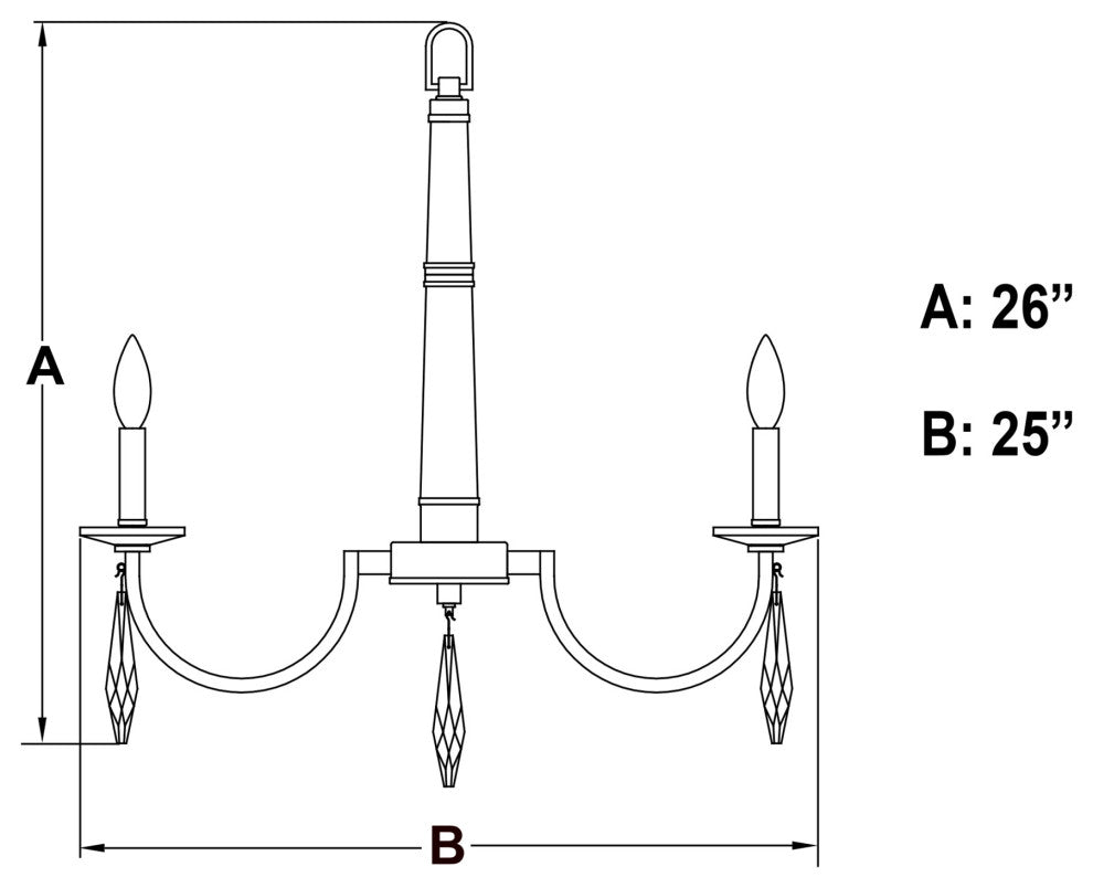Vaxcel Lighting H0243 Hoyne 5 Light 25"W Crystal Candle Style - Polished Nickel