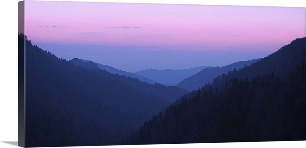 "Smokey Mountain Twilight" Wrapped Canvas Art Print, 30"x14"x1.5"