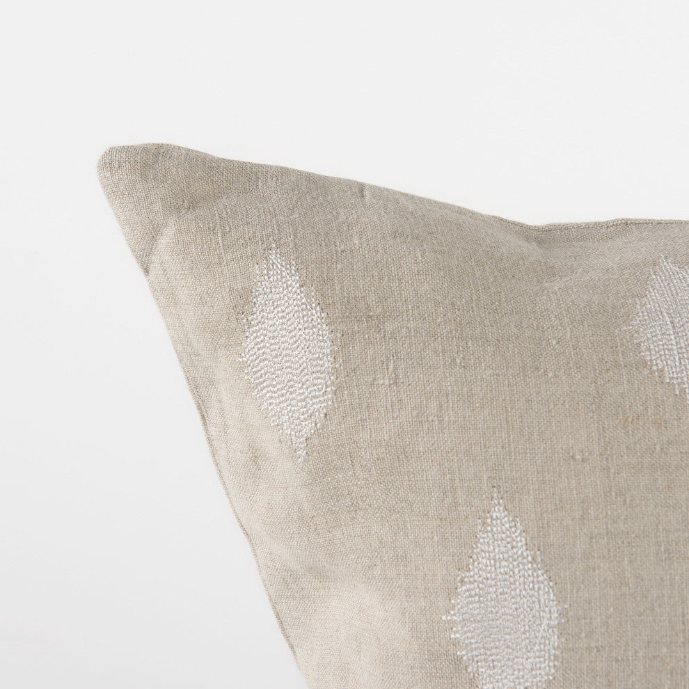 Enya Beige & Cream Fabric Patterned Decorative Pillow Cover