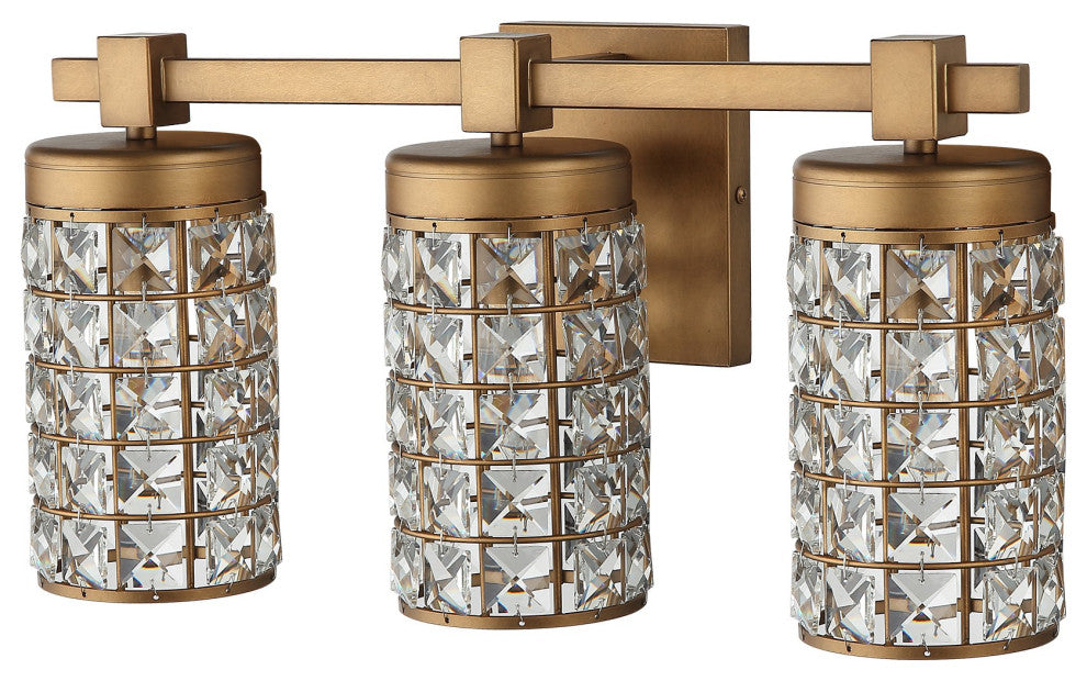 3-light Modern Wall Sconce With Crystal Lampshade