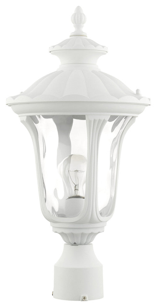 Textured White Traditional, Victorian, Sculptural, Outdoor Post Top Lantern