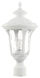 Textured White Traditional, Victorian, Sculptural, Outdoor Post Top Lantern