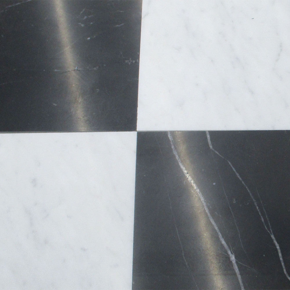 6x6 Carrara White Carrera Marble Honed Matte Venato Bianco Tile, 100 sq.ft.