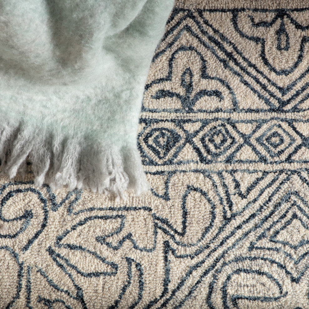 Jaipur Living Carmen Handmade Trellis Blue/ Light Gray Area Rug 12'X15'