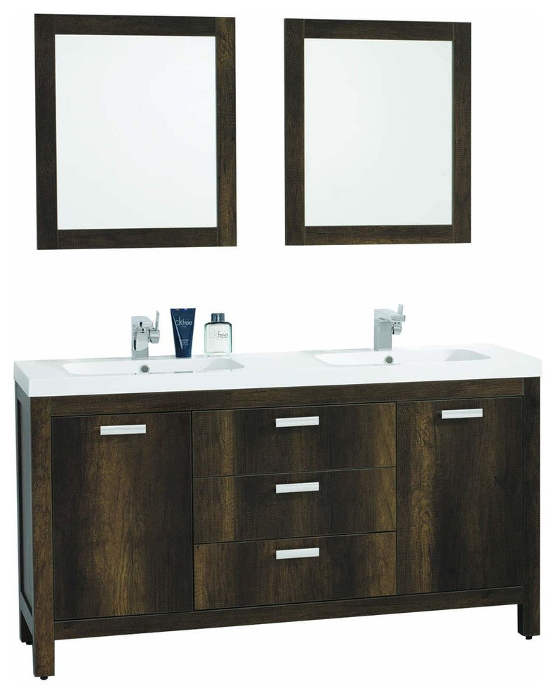 Dyconn Faucet Massa Series 24" Wooden Frame Mirror, Set Of 2