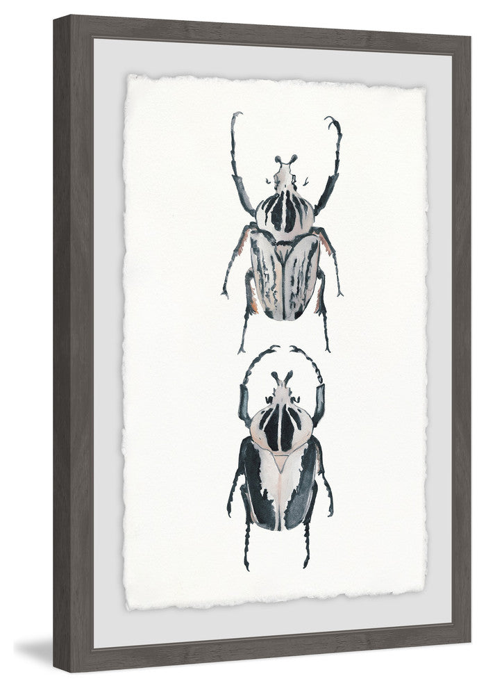 "Beetle Duo" Framed Painting Print, 24"x36"