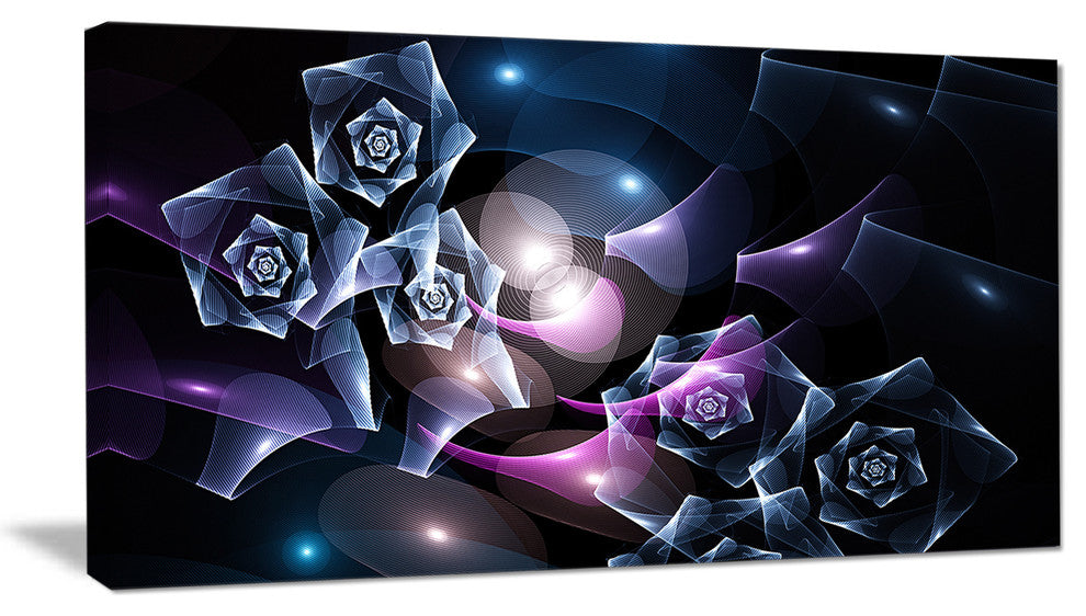 Glowing Bouquet of Beautiful Roses, Abstract Canvas Art Print, 32x16