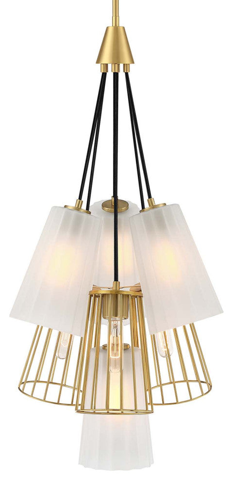 Designers Fountain D328M-7CH Liana 7 Light 18"W Chandelier - Brushed Gold