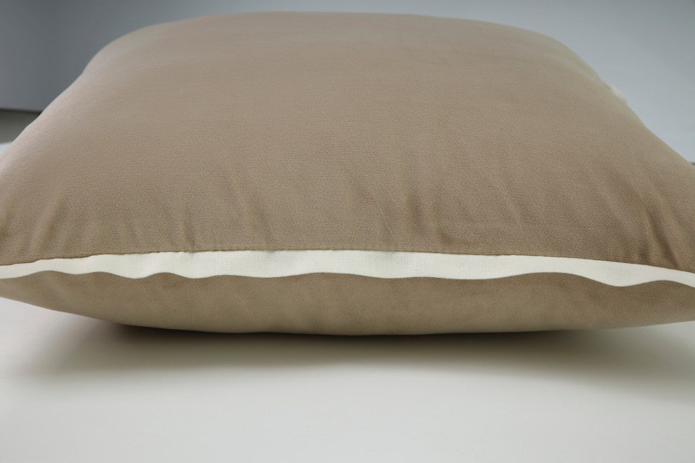 Velvet Flange Natural 18" Throw Pillow