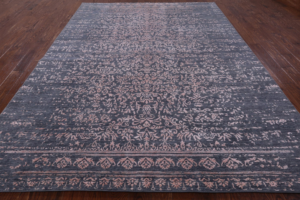 7' 11" X 10' 4" Persian Wool and Silk Handmade Rug Q6262