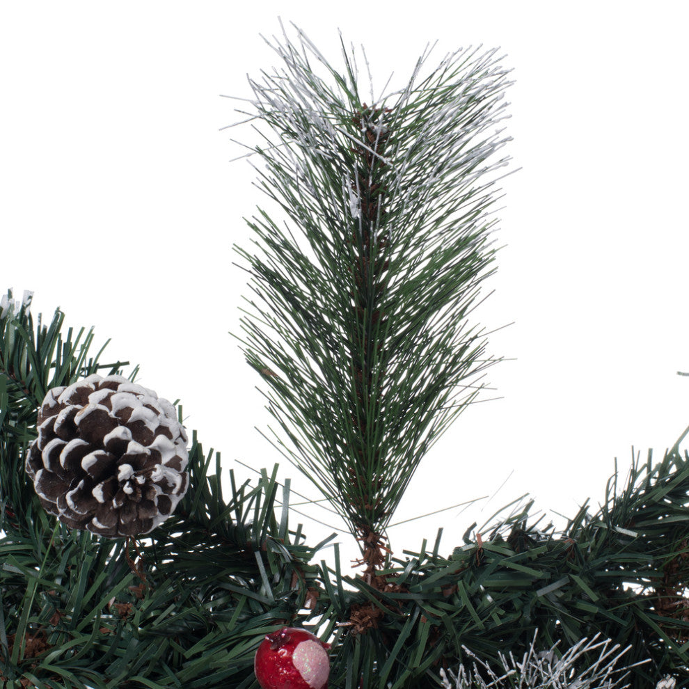 Vickerman B166312 9' Snow Tipped Pine And Berry Artificial Christmas Garland