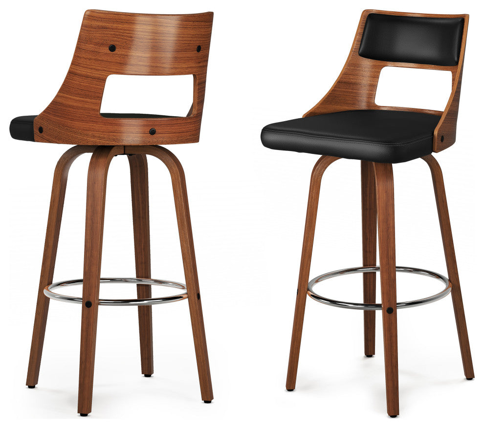 Dallyn Swivel Bar Stool, Set of 2, Black