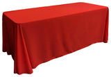LA Linen Polyester Poplin Rectangular Tablecloth 90"x132", Red
