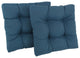 19" Squared Twill Tufted Dining Chair Cushion, Set of 2, Indigo