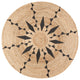 Jute Round Tribal Line Black Print, 8'' Round