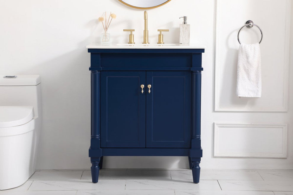 Lewis 30" Single Bathroom Vanity, Blue