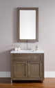 James Martin 305-V36-WWW-3CAR Chicago 36" Vanity with Carrara Marble Top