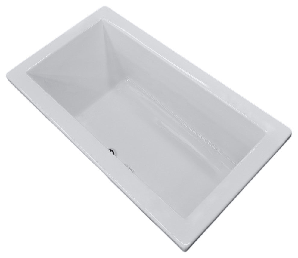 Bronzino 42 x 72 Rectangular Soaker Drop-In Bathtub - Tub with Center Drain